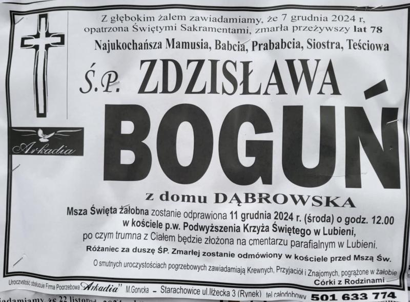 Zdzisława  Boguń z d. Dąbrowska