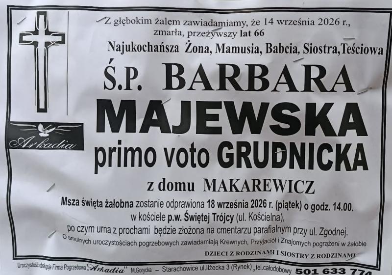 Barbara  Majewska z voto Grudnika z d. Makarewicz