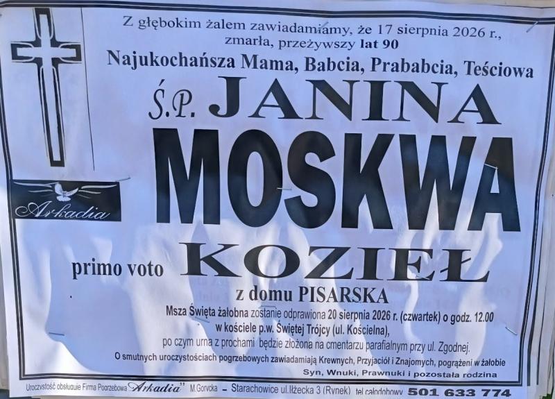 Janina  Moskwa voto Kozieł z d. Pisarska