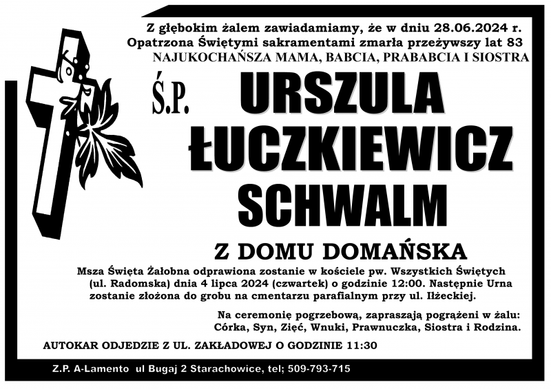 Urszula  Łuczkiewicz Szwalm z d. Domańska
