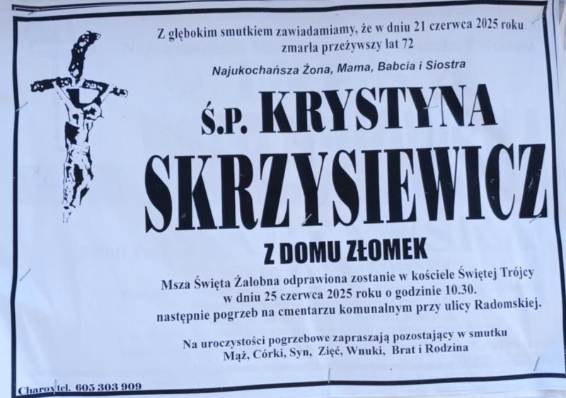 Krystyna  Skrzysiewicz z d. Złomek