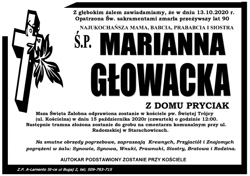 Marianna Głowacka z domu Pryciak