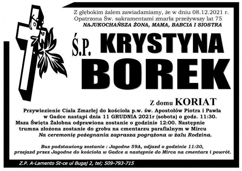 Krystyna  Borek z d. Koriat