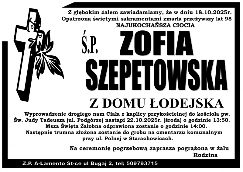 Zofia  Szepetowska z d. Łodejska