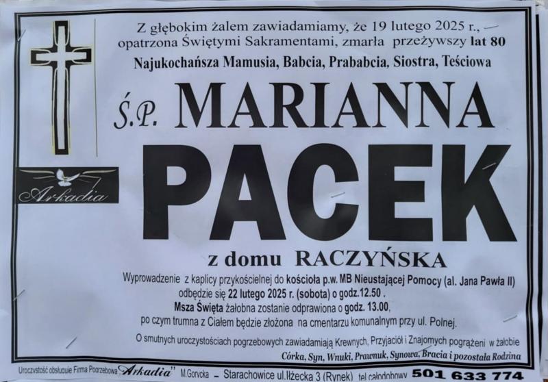 Marianna  Pacek z d. Raczyńska
