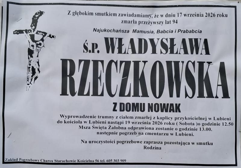 Władysława  Rzeczkowska z d. Nowak