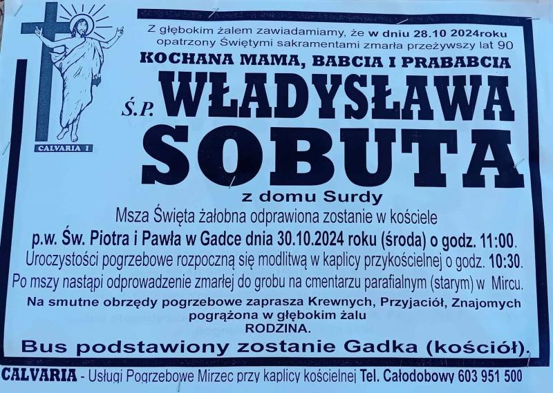 Władysława  Sobuta z d. Surdy