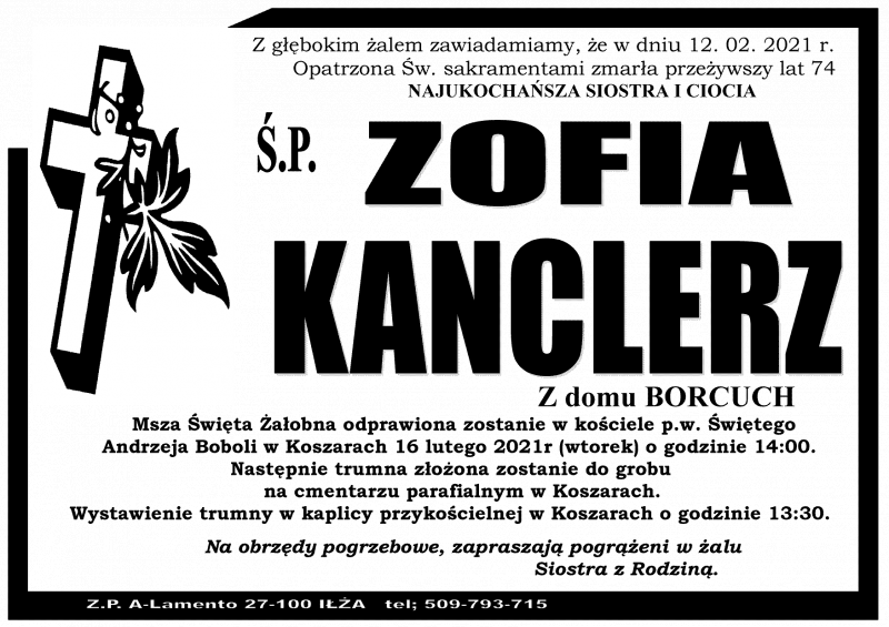 Zofia Kanclerz z domu Borcuch