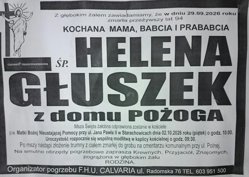 Helena  Głuszek z d. Pożoga