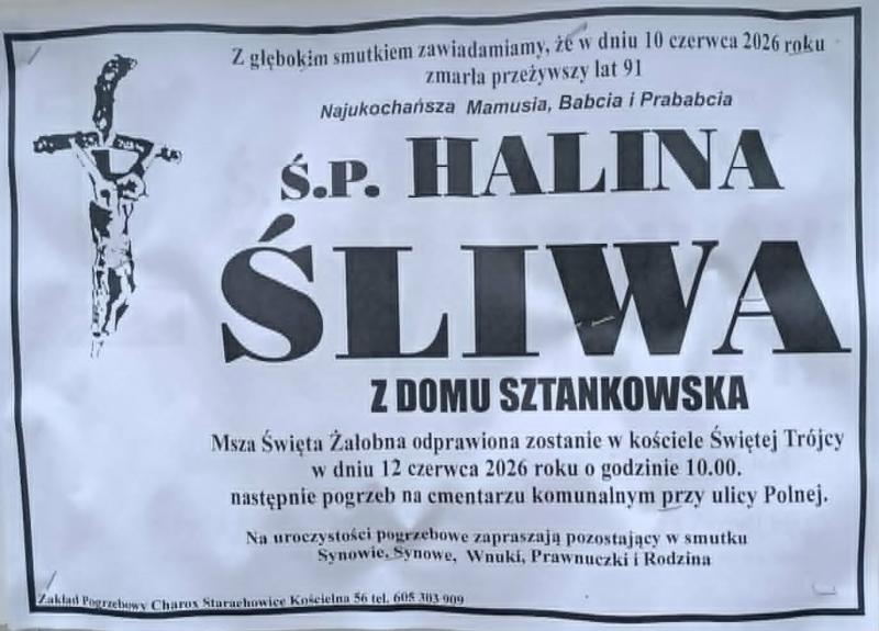 Halina  Śliwa z d. Sztankowska