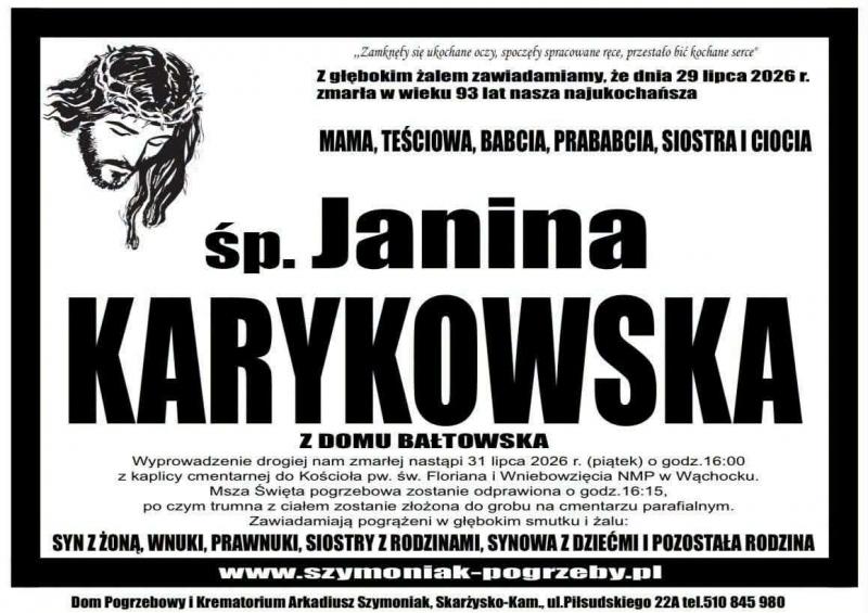 Janina Karykowska z d. Bałtowska