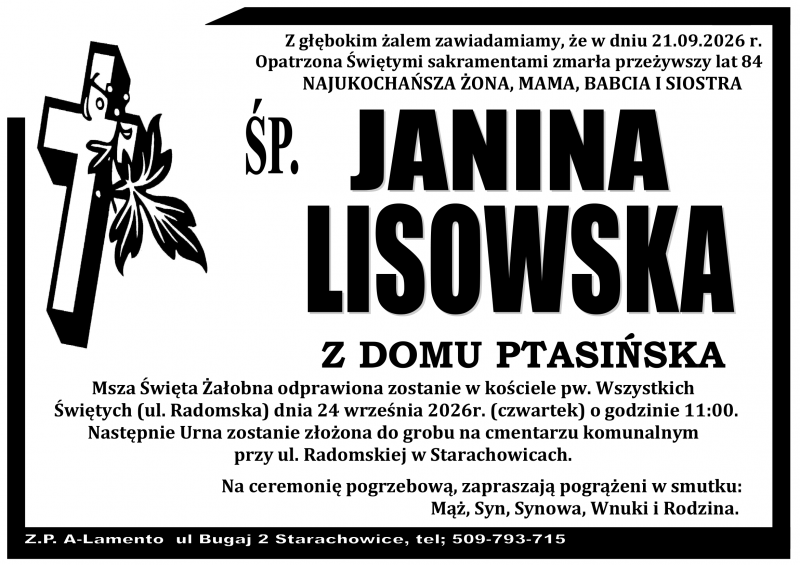 Janina  Lisowska z d. Ptasińska