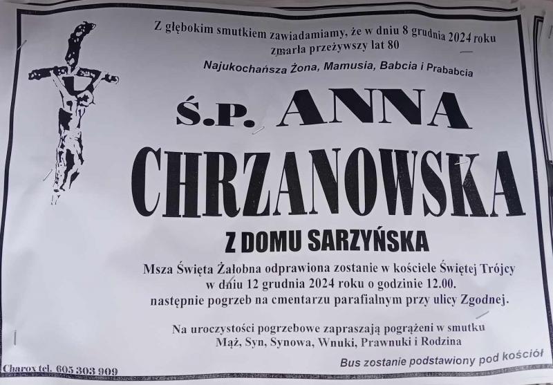 Anna  Chrzanowska z d. Sarzyńska