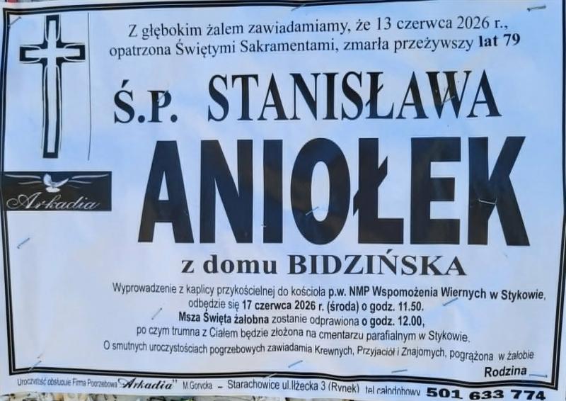 Stanisława  Aniołek z d. Bidzińska