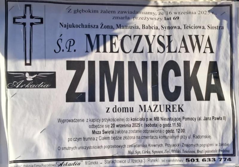Mieczysława  Zimnicka z d. Mazurek