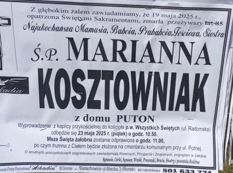 Marianna  Kosztowniak z d. Puton