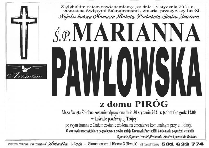 Marianna Pawłowska z domu Piróg