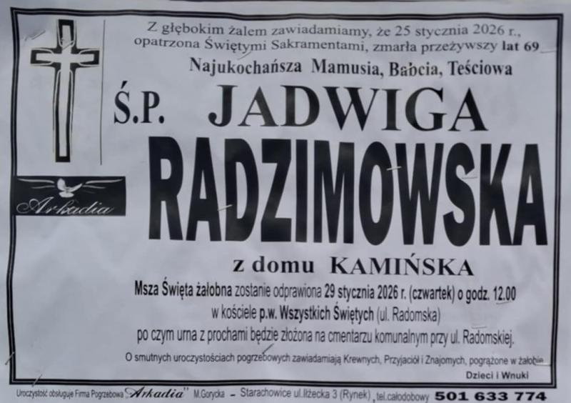 Jadwiga  Radzimowska z d. Kamińska