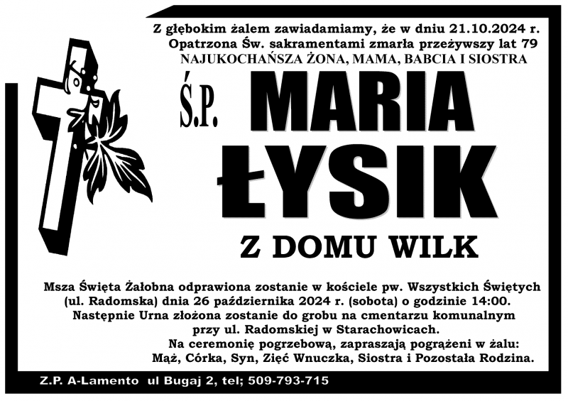 Maria  Łysik z d. Wilk