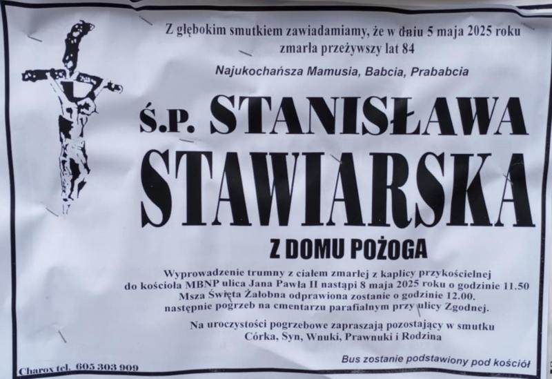 Stanisława  Stawiarska z d. Pożoga