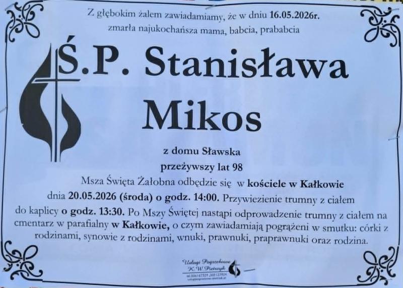 Stanisława  Mikos z d. Sławska