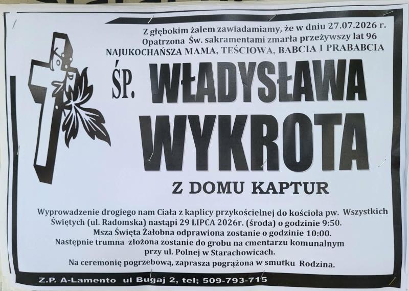 Władysława Wykrota z d. Kaptur