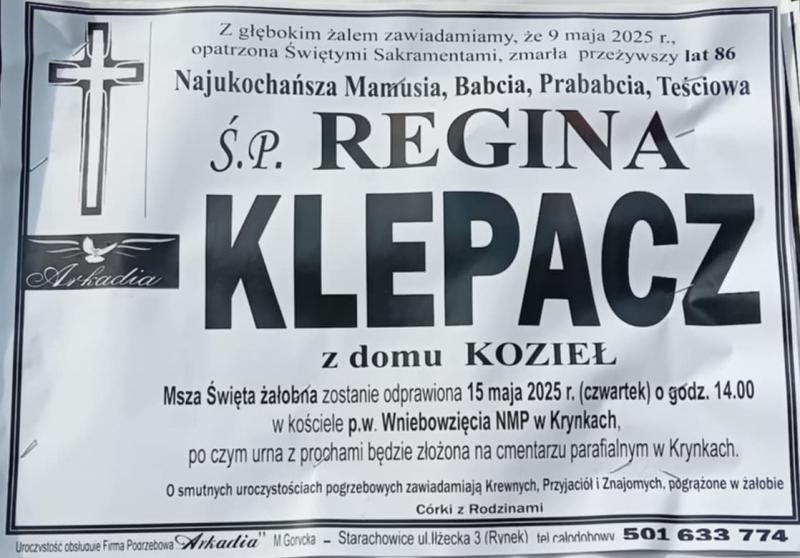 Regina  Klepacz z d. Kozieł