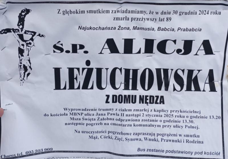 Alicja  Leżuchowska z d. Nędza