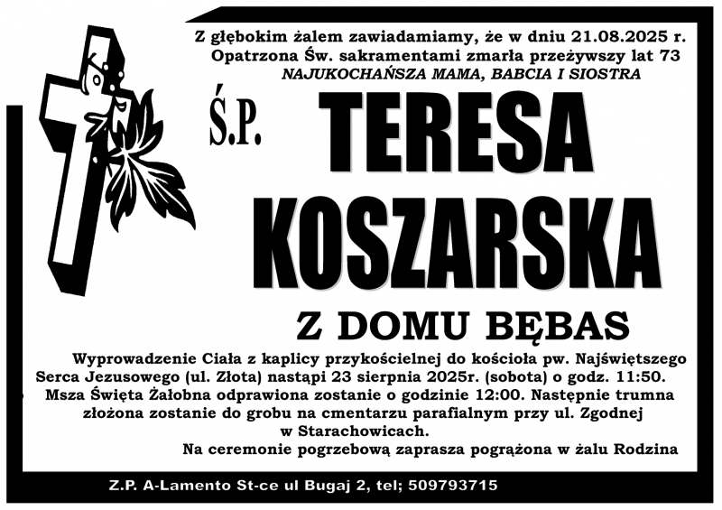 Teresa  Koszarska z d. Bębas