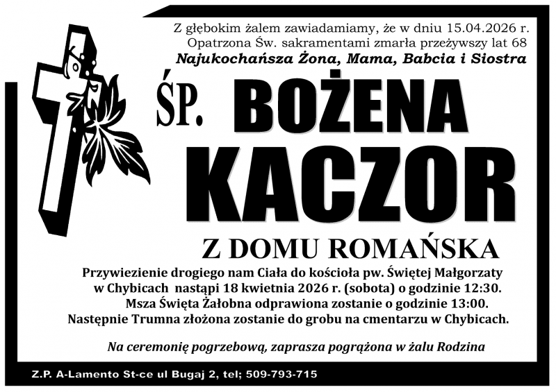 Bożena  Kaczor z d. Romańska