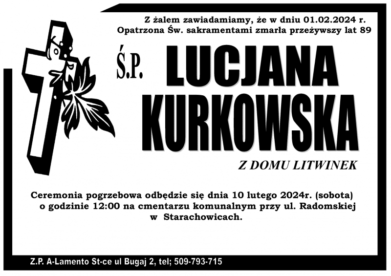 Lucjana  Kurkowska z d. Litwinek