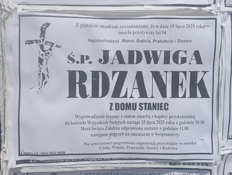 Jadwiga Rdzanek, z d. Staniec
