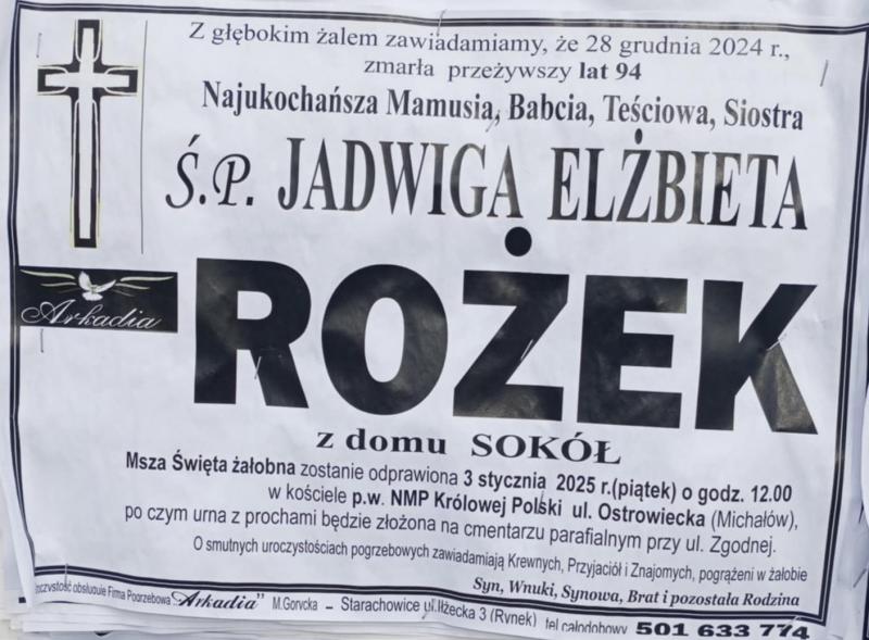 Jadwiga Elżbieta  Rożek z d. Sokół
