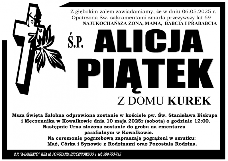 Alicja  Piątek z d. Kurek