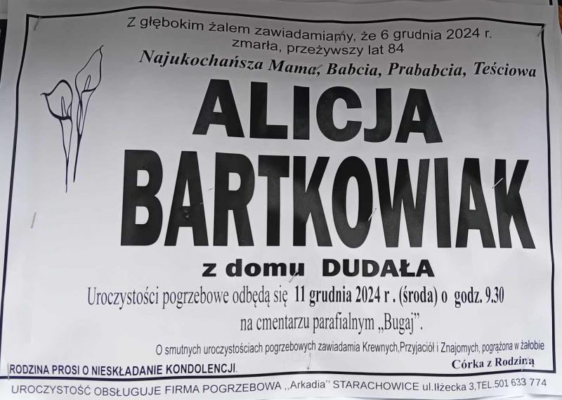 Alicja  Bartkowiak z d. Dudała