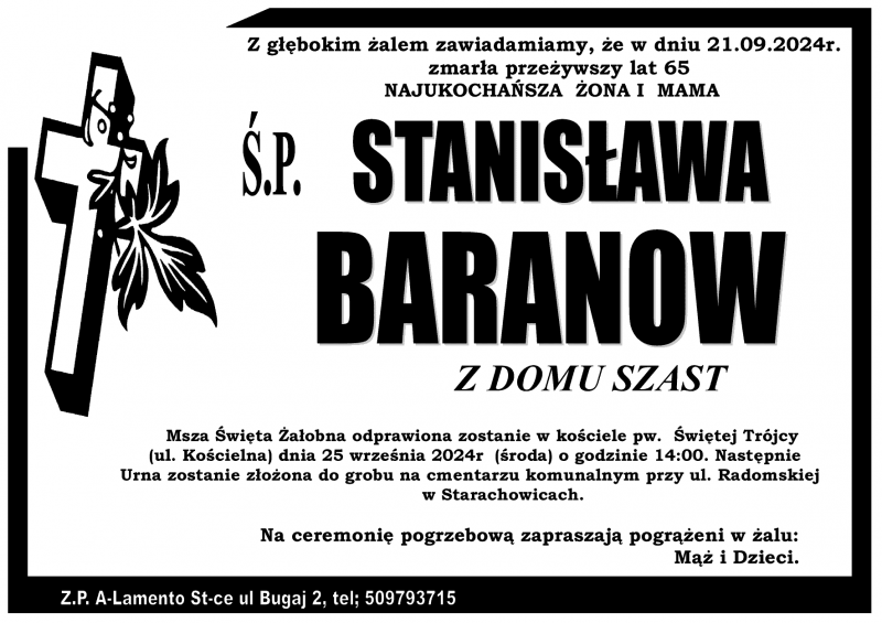 Stanisława  Baranow z d. Szast