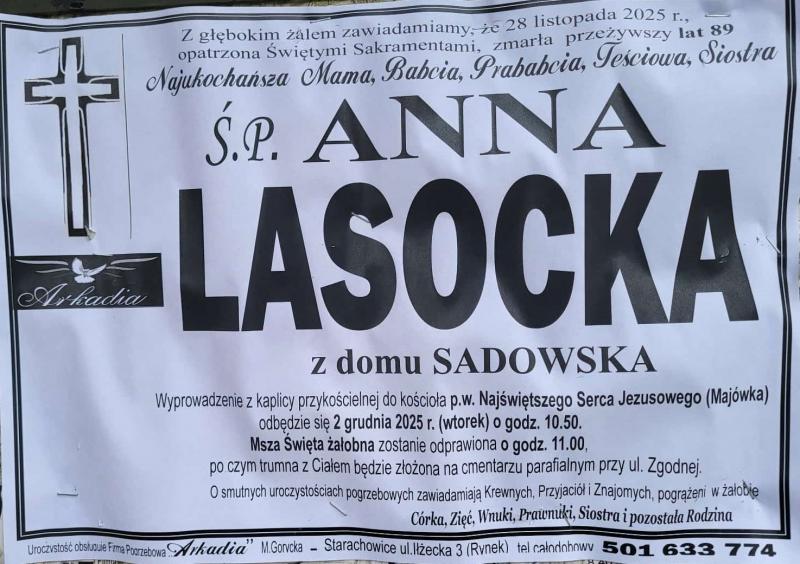 Anna  Lasocka z d. Sadowska