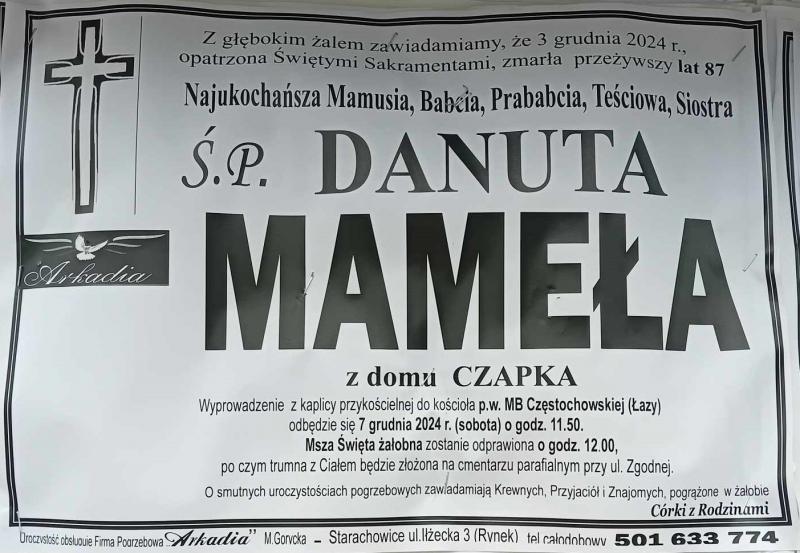 Danuta  Mameła z d. Czapka