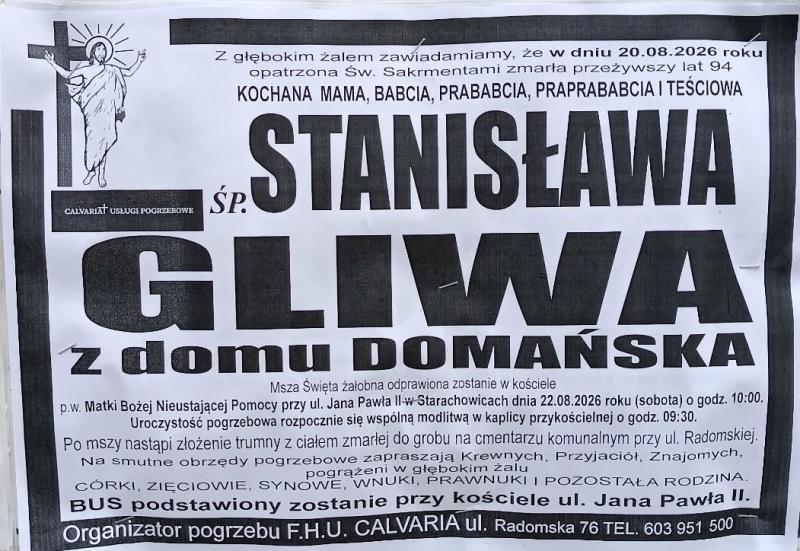 Stanisława  Gliwa z d. Domańska