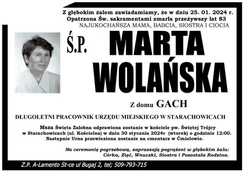 Marta  Wolańska z d. Gach