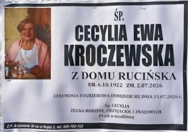 Cecylia Ewa  Kroczewska z d. Rucińska