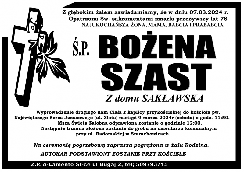 Bożena  Szast z d. Sakławska