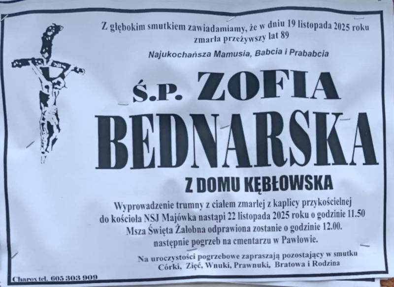 Zofia  Bednarska z d. Kębłowska