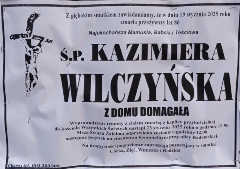 Kazimiera  Wilczyńska z d. Domagała