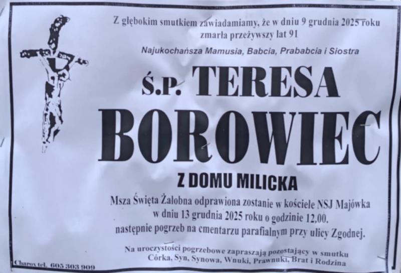 Teresa  Borowiec z d. Milicka