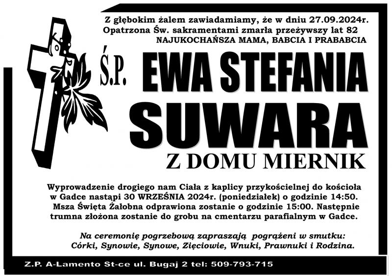 Ewa Stefania  Suwara z d. Miernik