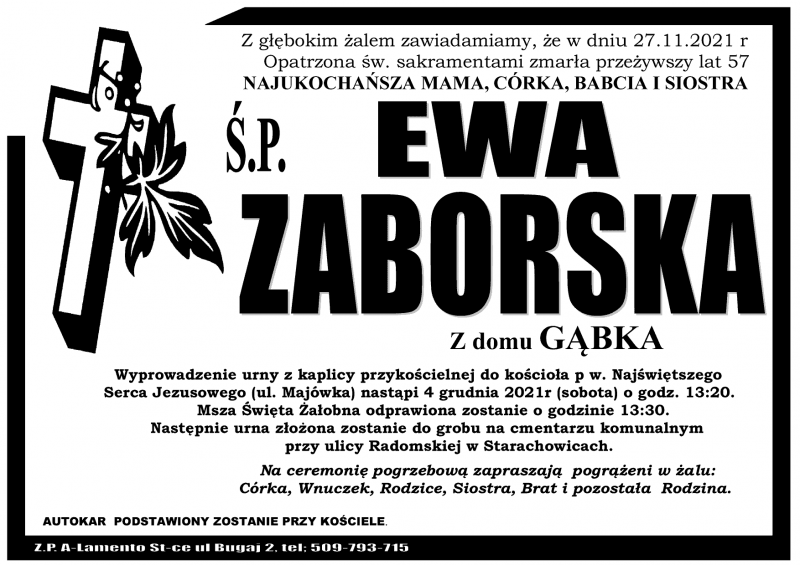 Ewa  Zaborska z d. Gąbka