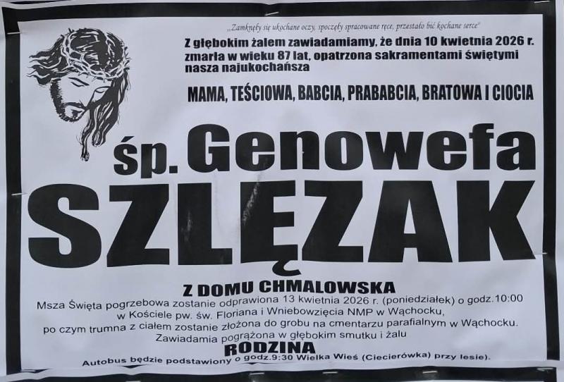Genowefa  Szlęzak z d. Chmalowska