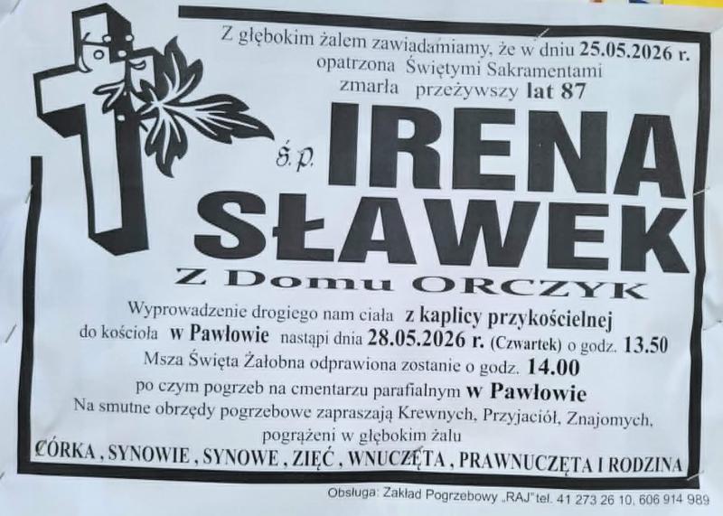 Irena  Sławek z d. Orczyk