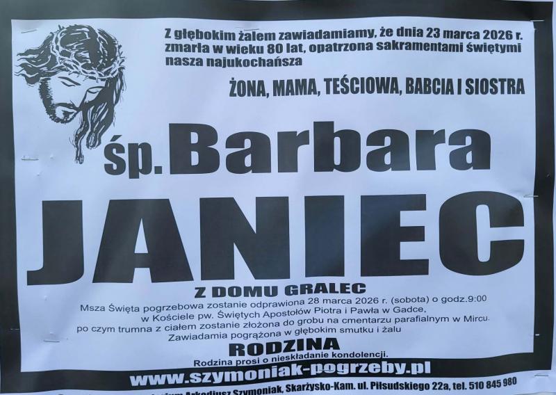 Barbara  Janiec z d. Gralec